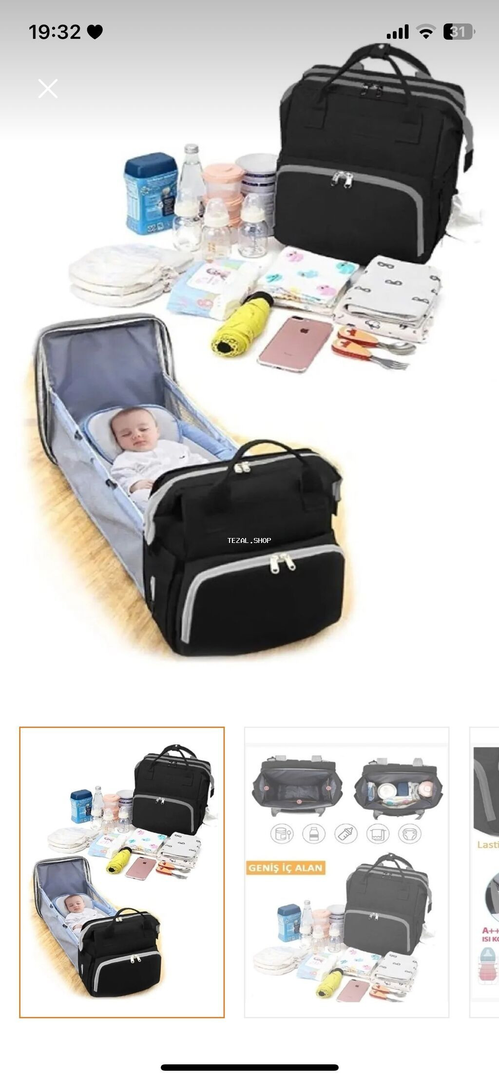 Ana bala cantası yenıdı Hem besık hıssesı var hem canta cıb hıssesı - şəkil 3