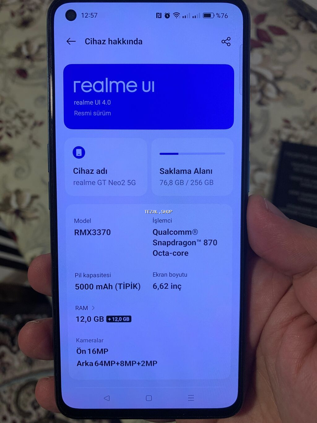 Realme GT Neo2, 256 GB, rəng - Mavi - şəkil 3