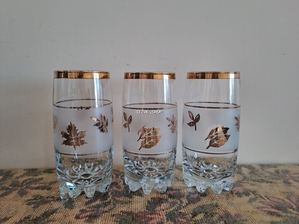 Stəkanlar, rəng - Qızılı, Şüşə, 6 ədədli dəst, SSRİ