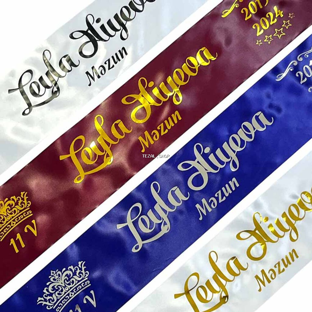 Çaplı Məzun lentləri – fərdi dizayn və lent çapı xidməti -