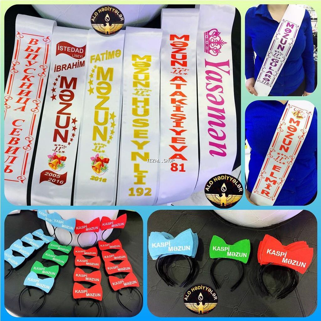 Çaplı Məzun lentləri – fərdi dizayn və lent çapı xidməti - - şəkil 2