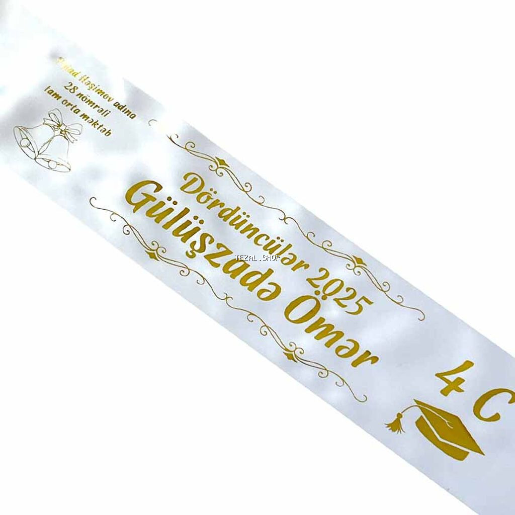 Çaplı Məzun lentləri – fərdi dizayn və lent çapı xidməti - - şəkil 3