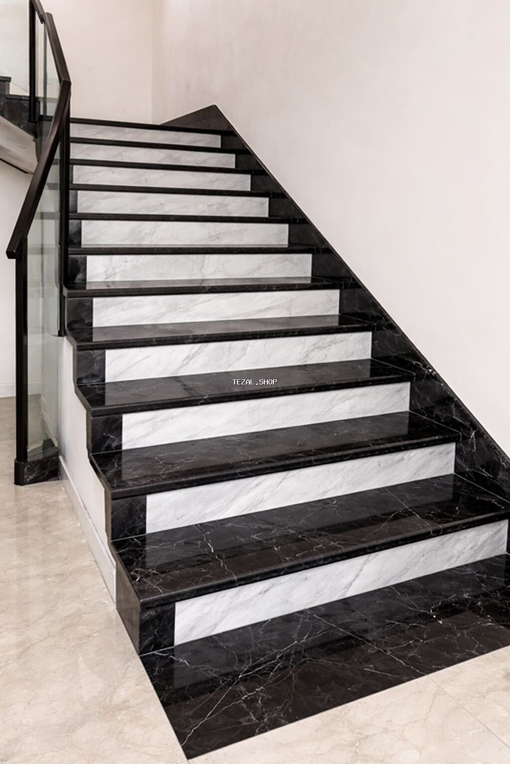 Mərmər pilləkənlər – dizayn və quraşdırma - Material: təbii mərmər