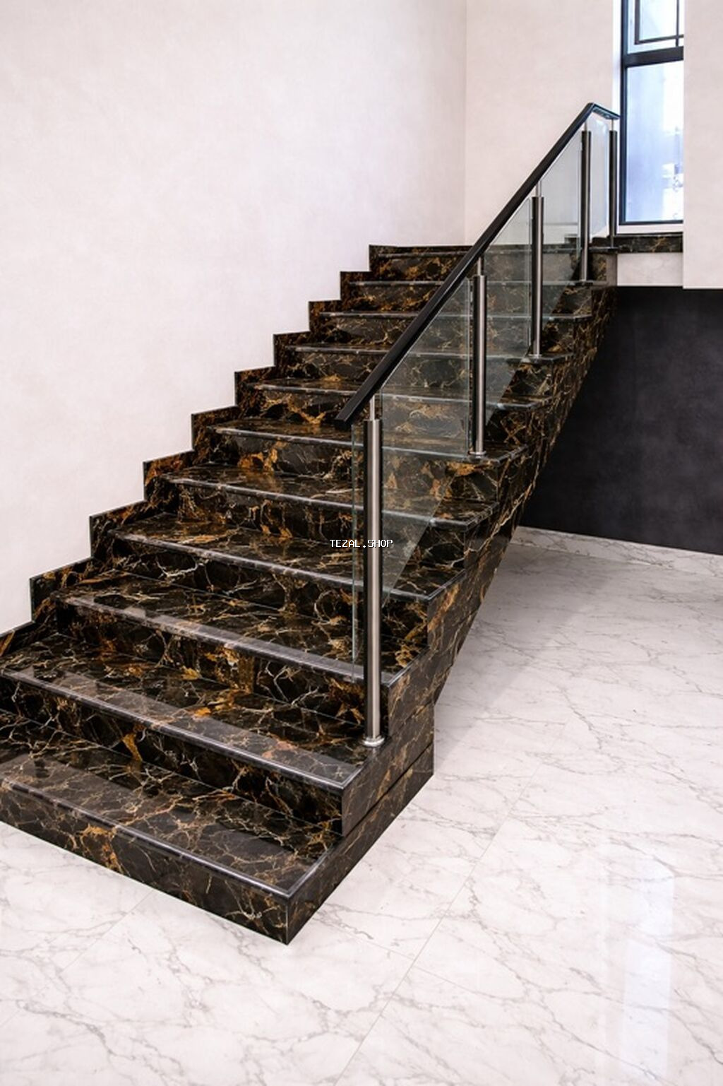 Mərmər pilləkənlər – dizayn və quraşdırma - Material: təbii mərmər - şəkil 3