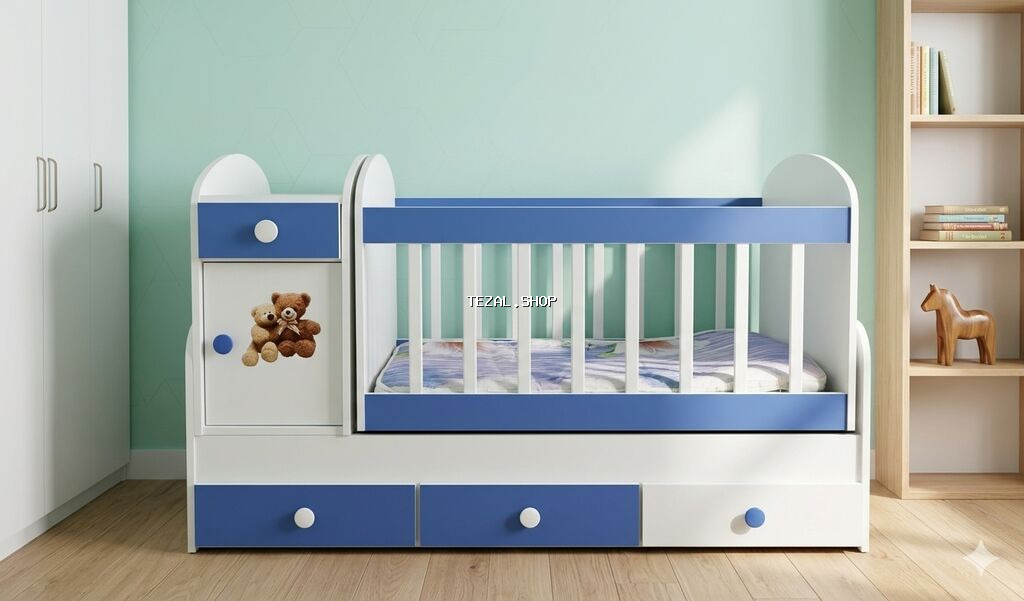 Oğlan üçün, Dördbucaq, Beşik, Matras ilə, Yellənmə mexanizm ilə