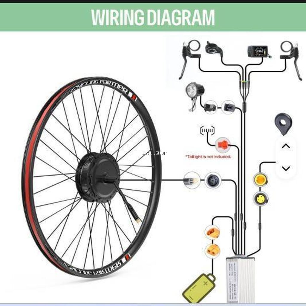 Elektrikli velosiped donusum seti. Muxtelif olcu ve gucde mator - şəkil 5