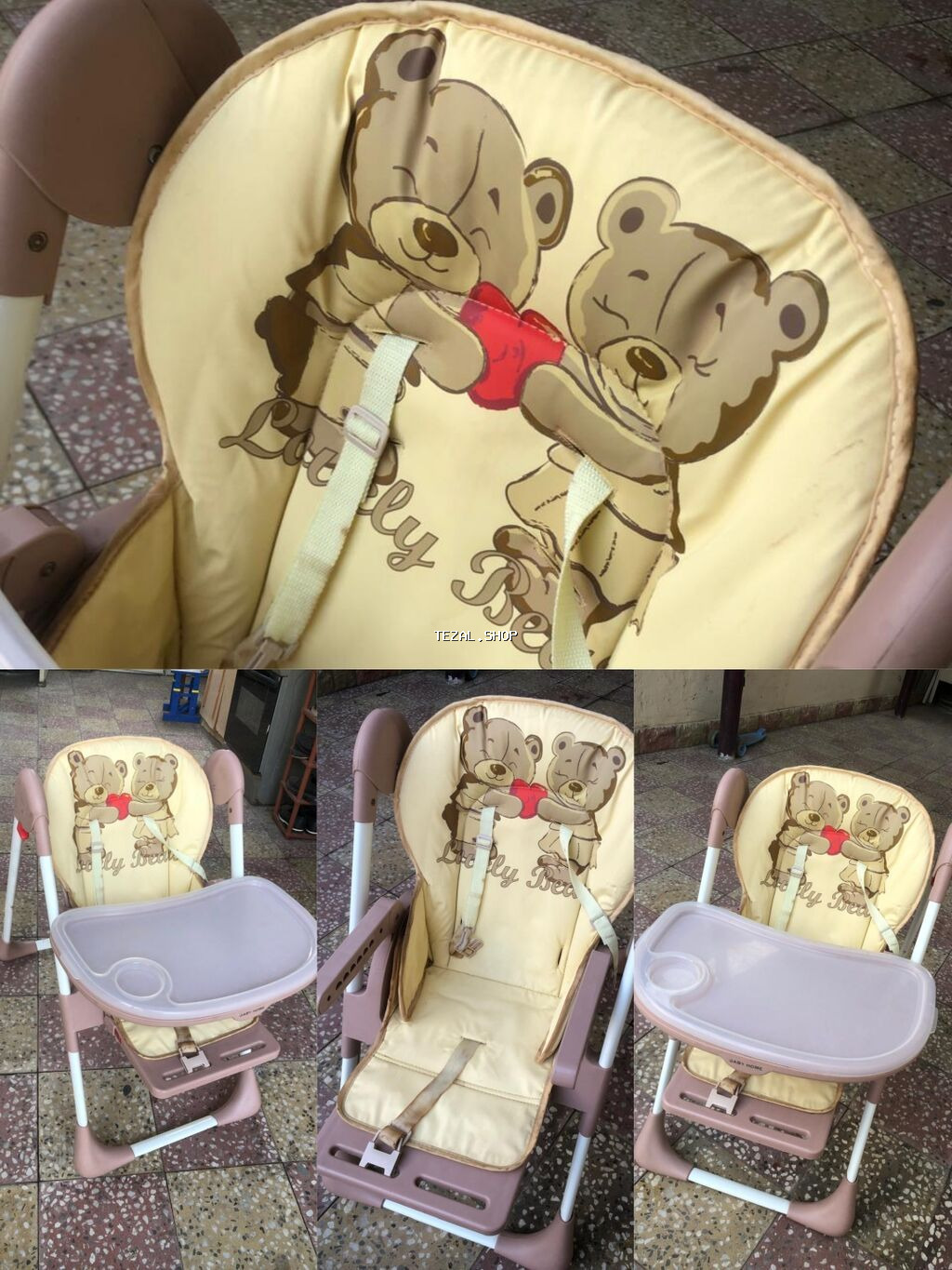 Uşaq yemək stulu - Rəng: bej/çəhrayı tonlarda - Yumşaq süngərli - şəkil 2