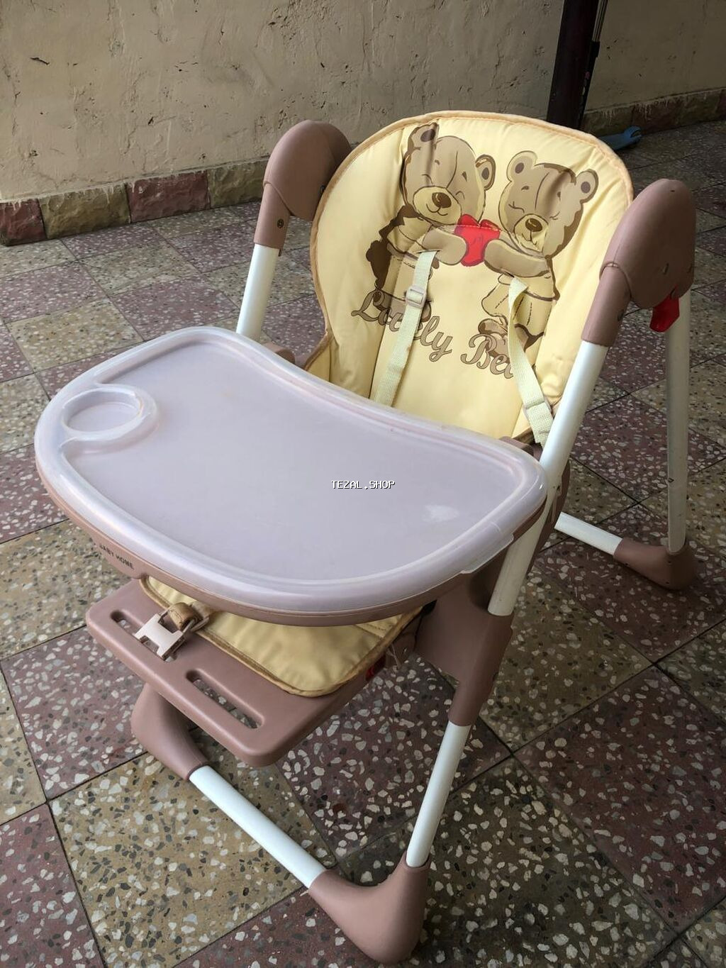 Uşaq yemək stulu - Rəng: bej/çəhrayı tonlarda - Yumşaq süngərli - şəkil 3