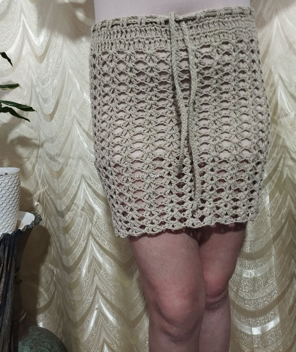 Krujeva toxunma mini ətək çimərlik pareosu, yay kombinləri üçün yüngül - şəkil 2