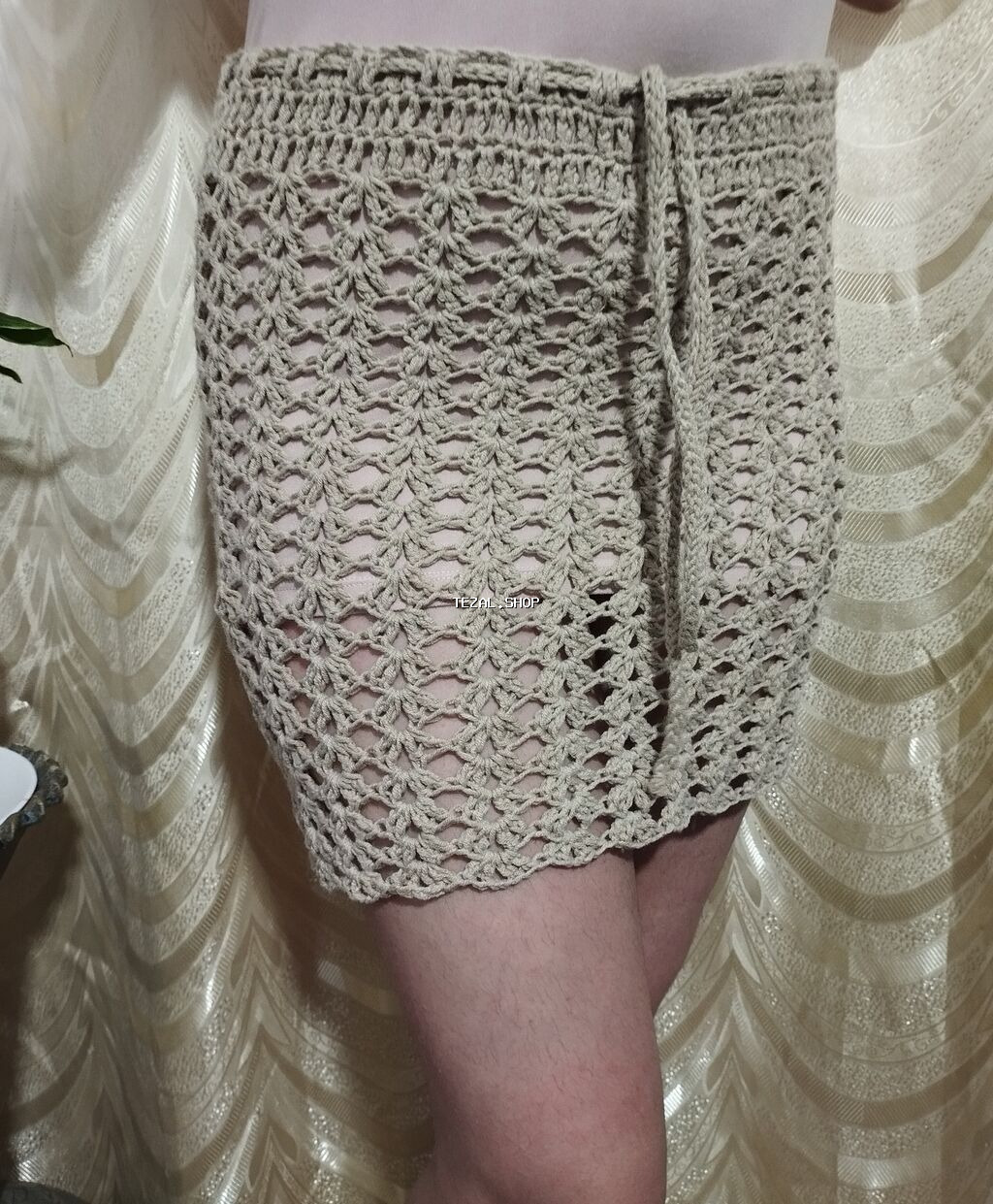 Krujeva toxunma mini ətək çimərlik pareosu, yay kombinləri üçün yüngül - şəkil 4