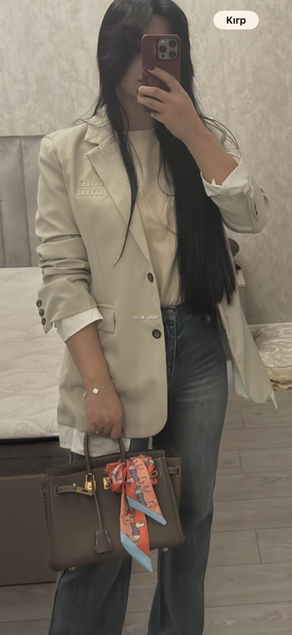 Miu Miu qadın blezeri - Rəng: açıq bej/ivory tonlarında - Kəsim