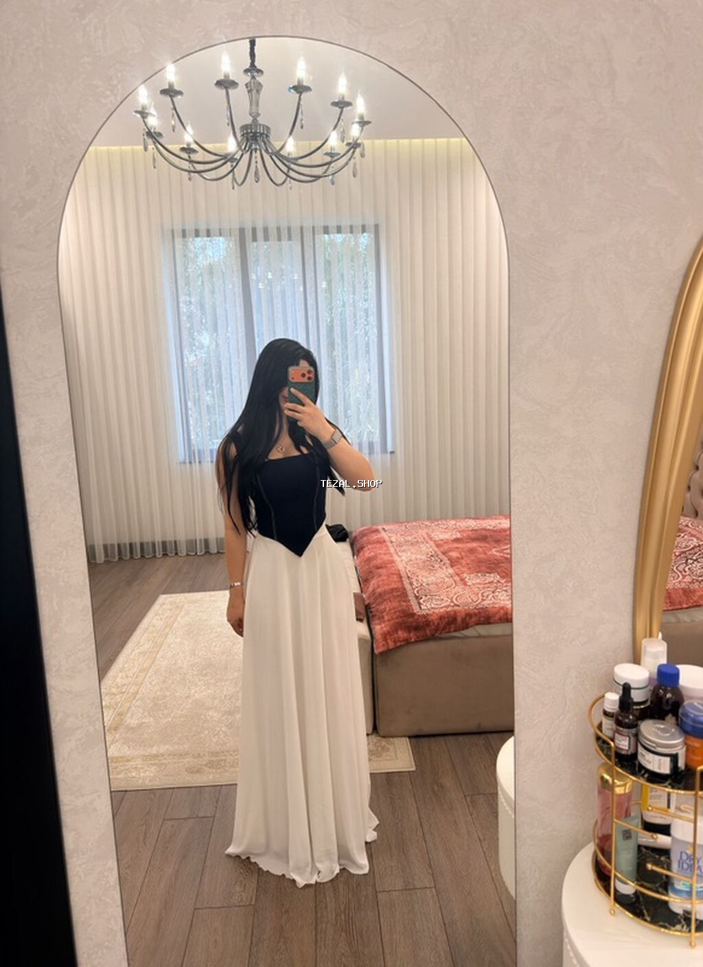 İkirəngli ziyafət/libas - Üst hissə: qara, asimmetrik korset tipli - şəkil 2