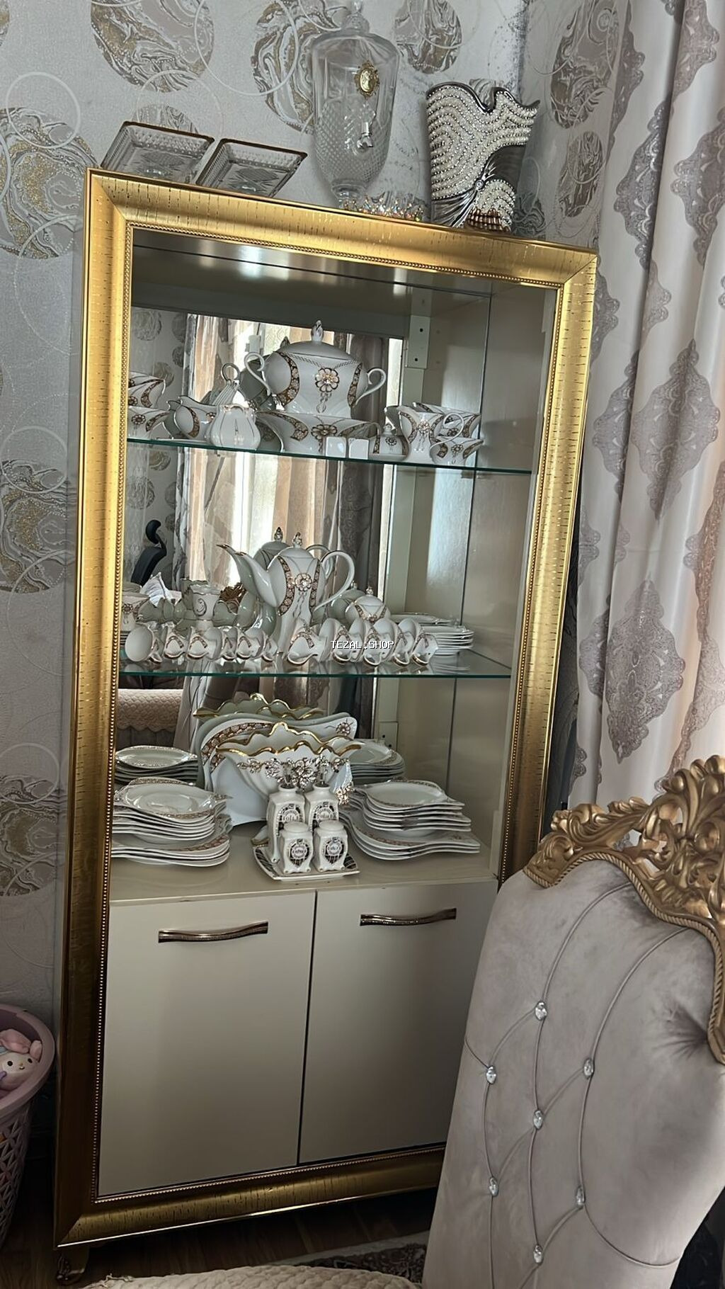 Qızılı çərçivəli qonaq otağı mebel dəsti Dəst tərkibi: - 2 ədəd - şəkil 3