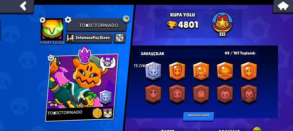 Brawl Stars hesabı – “TOXICTORNADO” Ümumi: - Kupa yolu: 4801 (III - şəkil 2