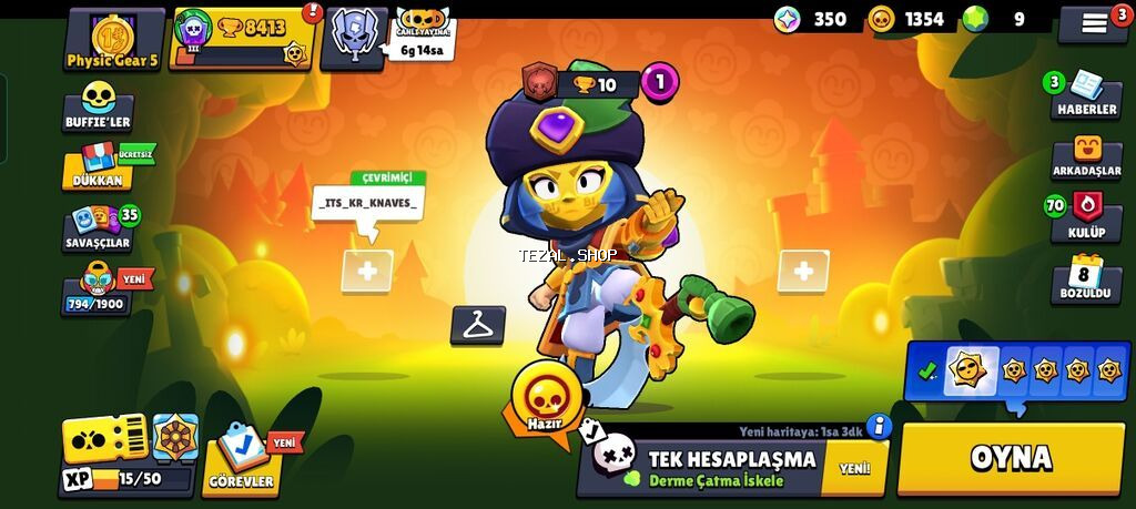 Brawl Stars hesabı – orta səviyyəli, aktiv oynanışa hazır - Kupa