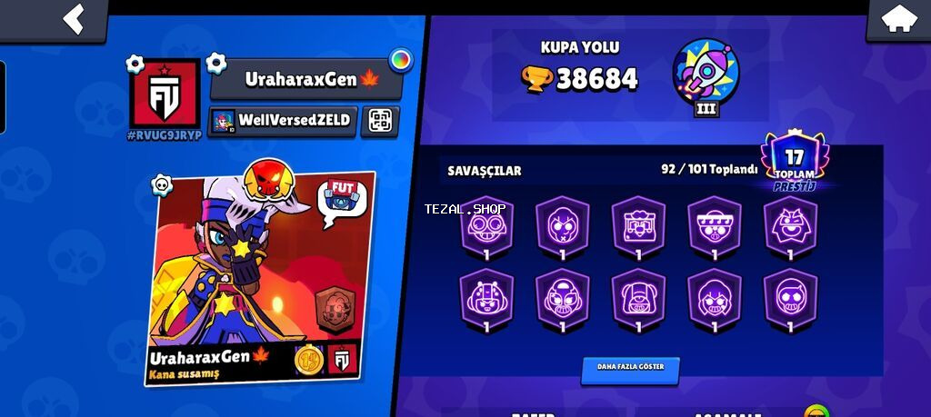Brawl Stars hesabı – yüksək kuboklu və zəngin kontentli - Kupa yolu