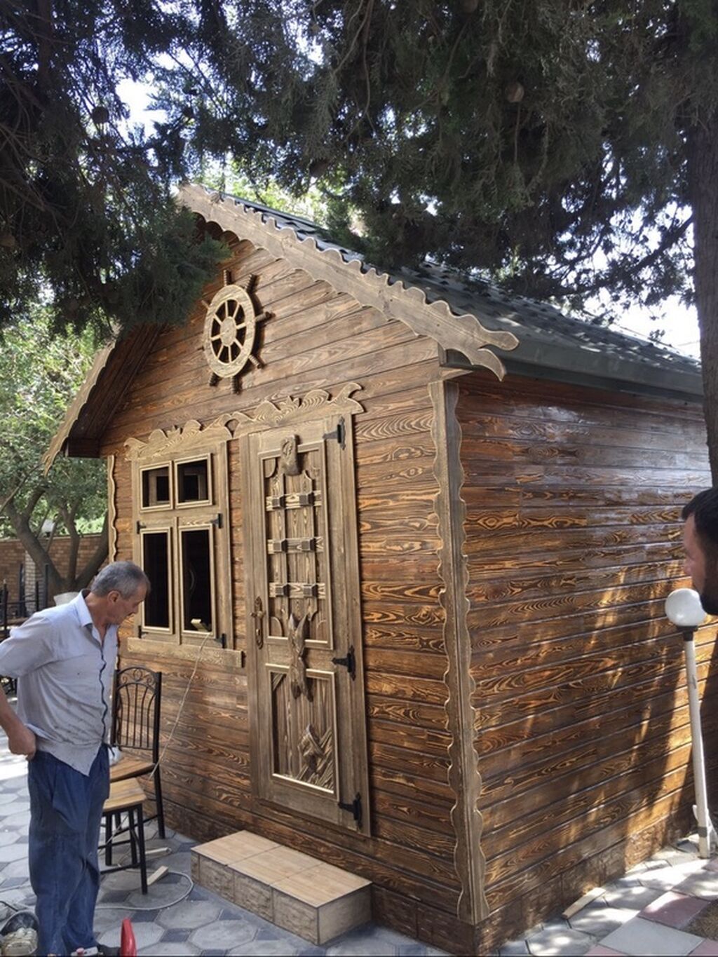 Taxta bağ evi / köşk - Material: tamamilə ağac konstruksiya, xaricdə