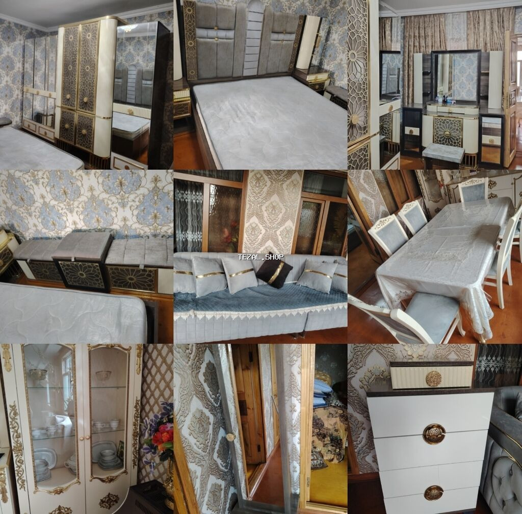 Klassik-lüks üslubda tam mebel dəsti satılır təcili. Şəkildə