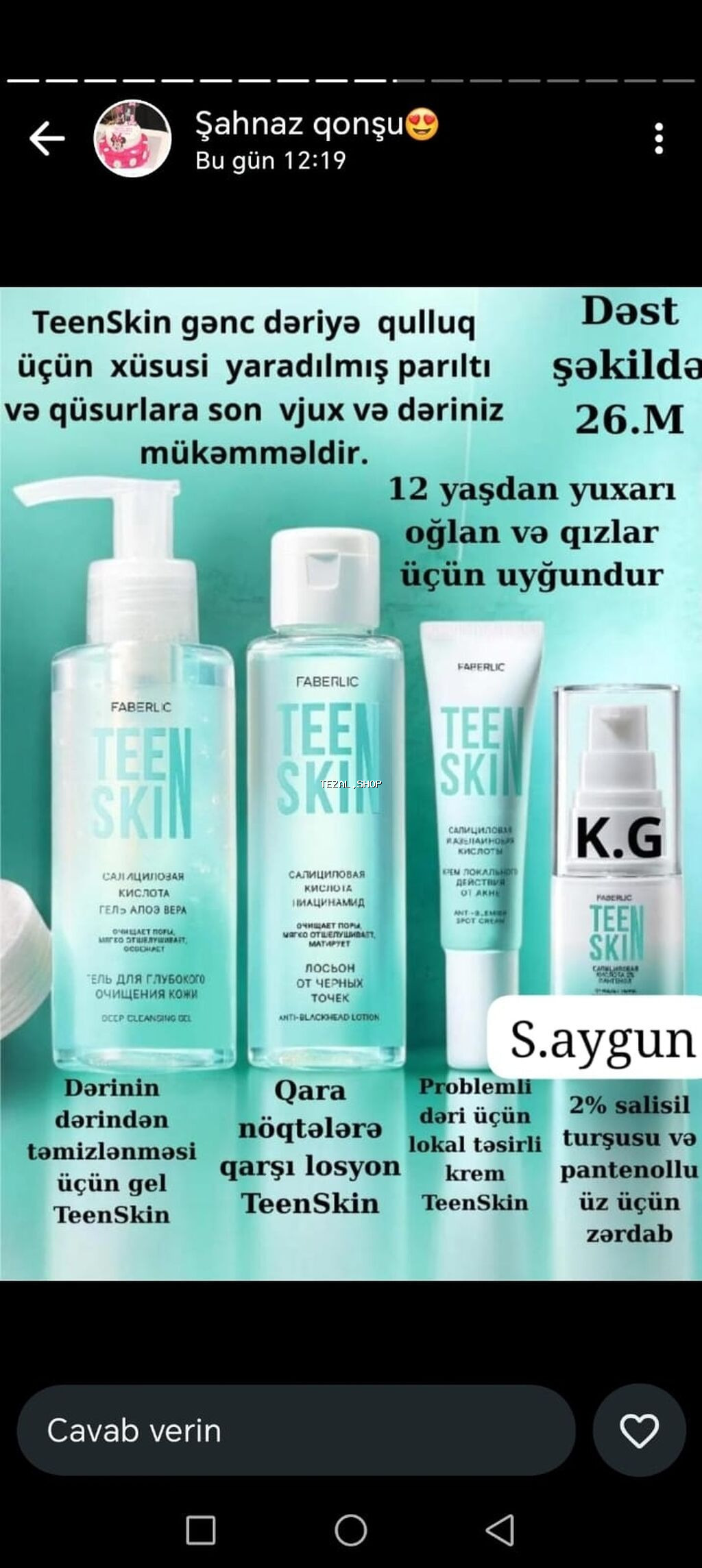 Kosmetik dəst, Faberlic, 4 məhsul, Yeni, Pulsuz çatdırılma