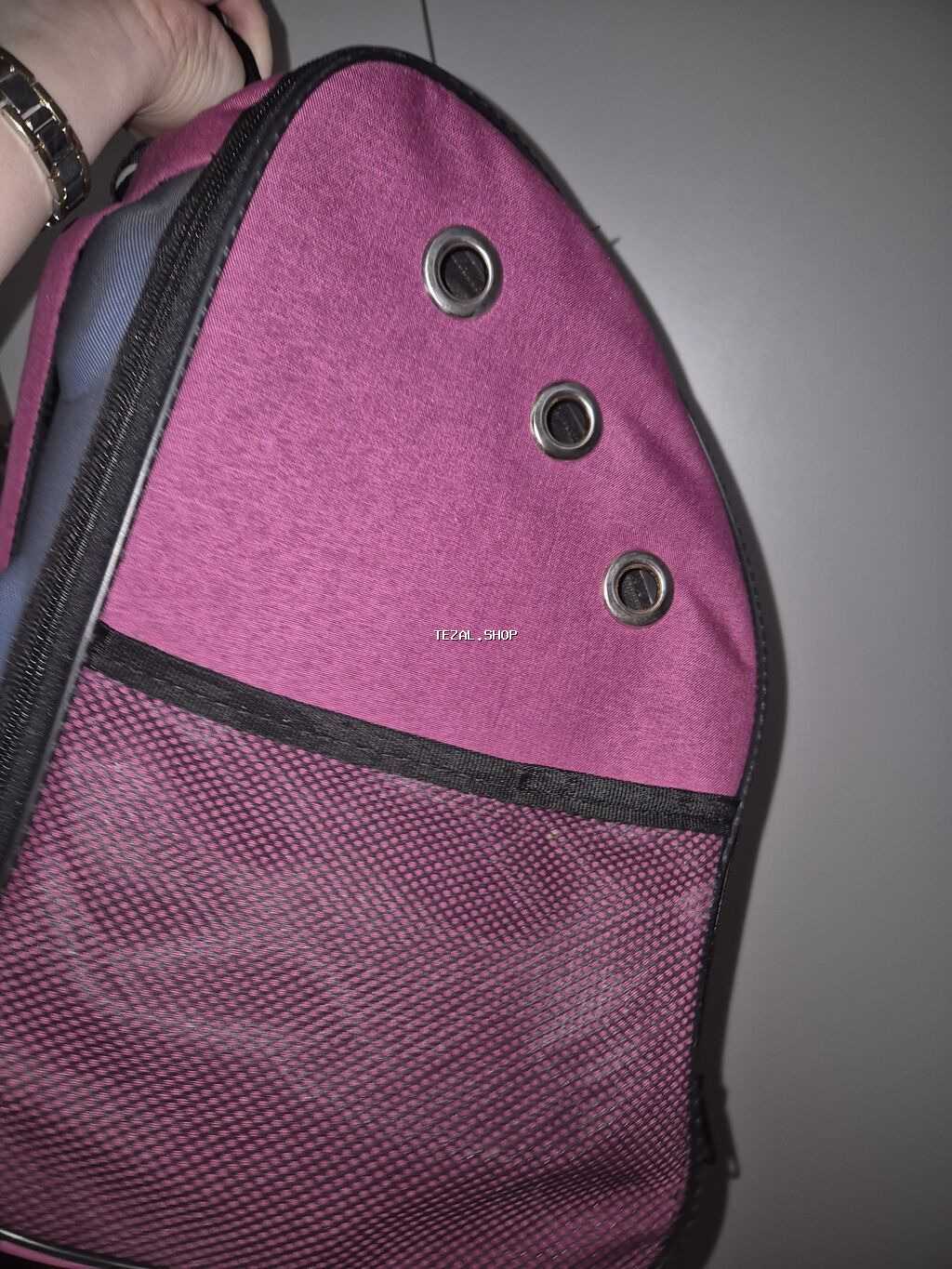 Şəffaf ön panelli heyvan daşıma çantası – bel çantası tipli - Kiçik - şəkil 3