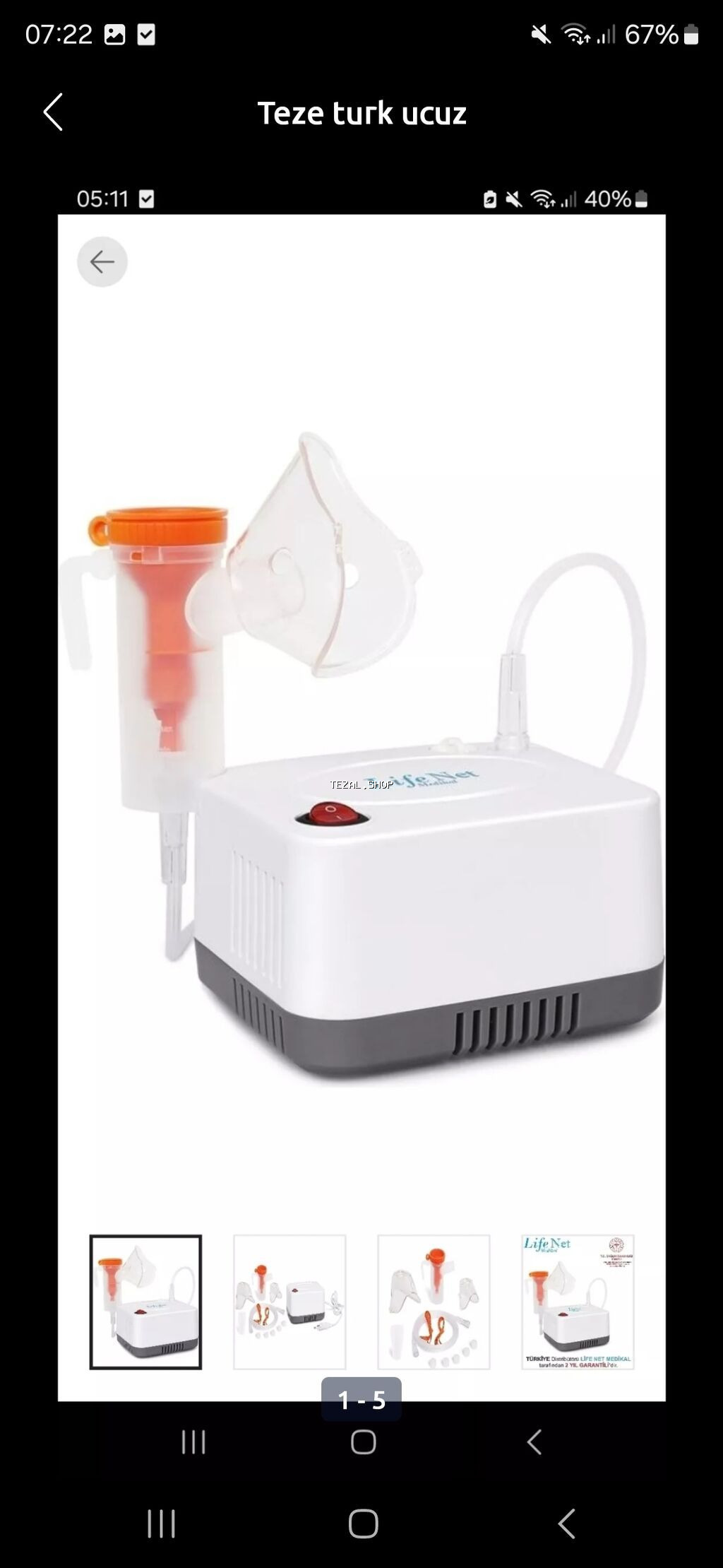Məhsul: Kompressor tipli inhalyator-nebulayzer (LifeNet) Təsvir: -