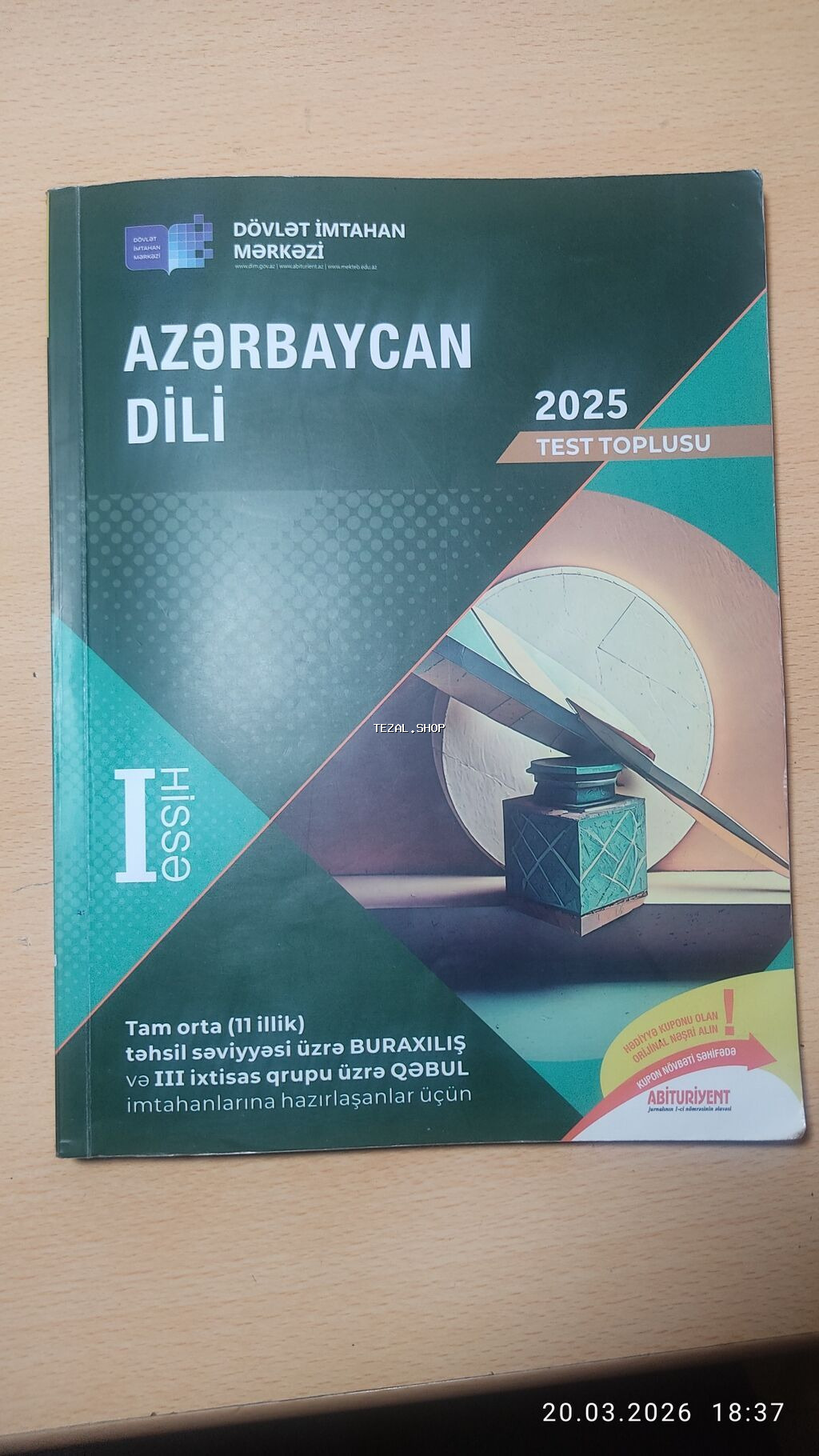 Məhsul: “Azərbaycan dili 2025 – Test toplusu”, Dövlət İmtahan Mərkəzi