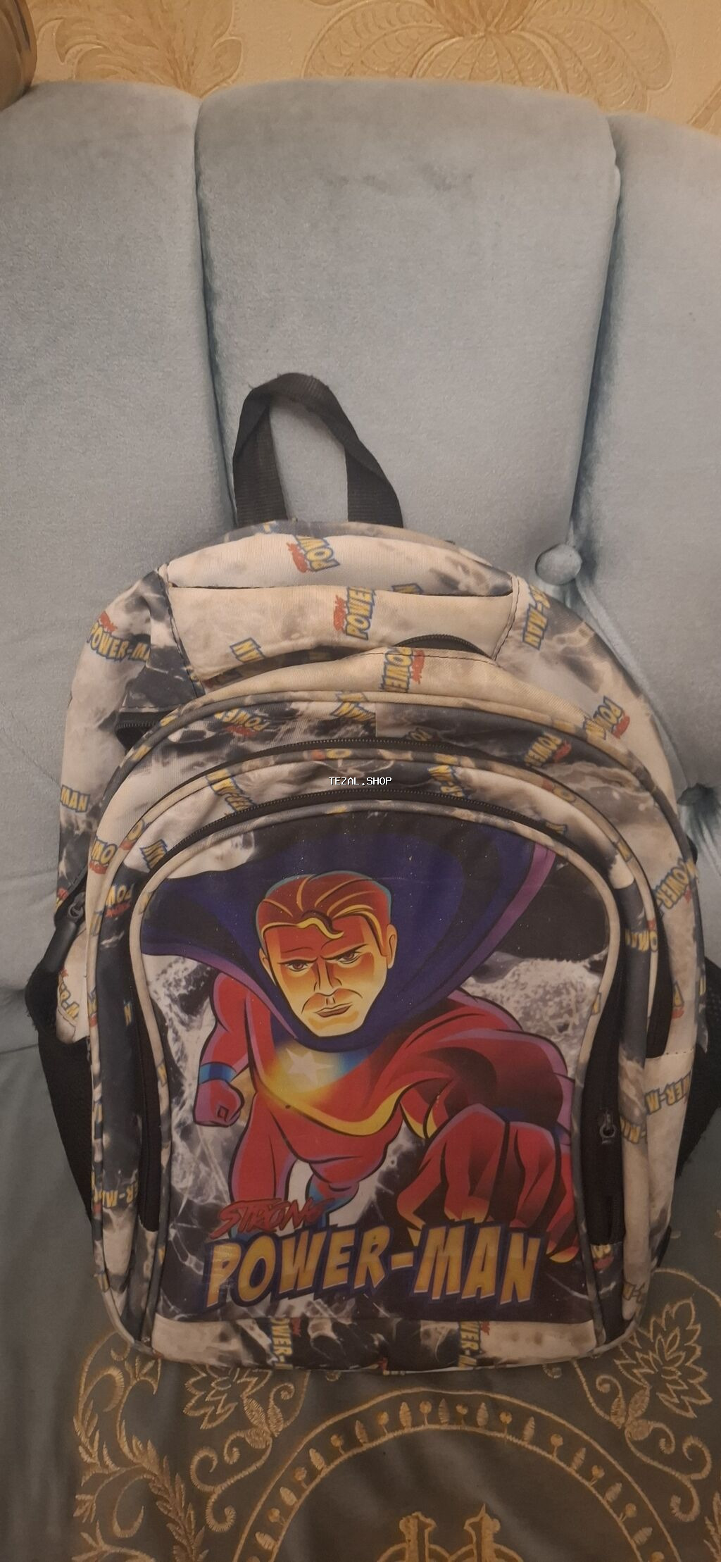 Uşaq üçün bel çantası – “POWER-MAN” dizaynı - Ön hissədə böyük