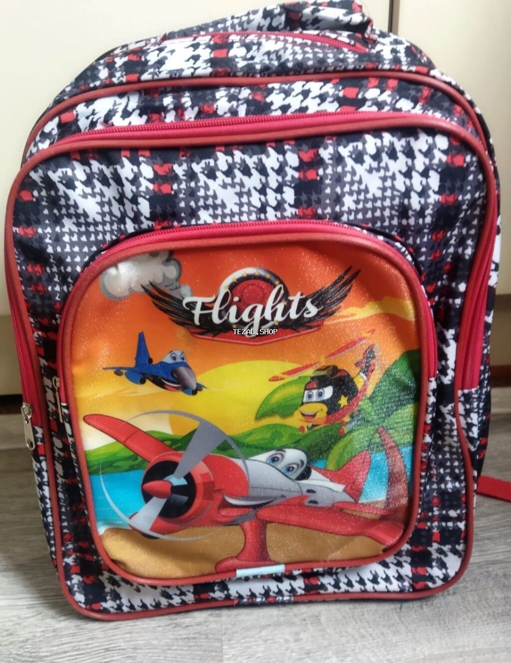 Uşaq məktəb çantası – “Flights” temalı - Ön paneldə rəngarəng təyyarə