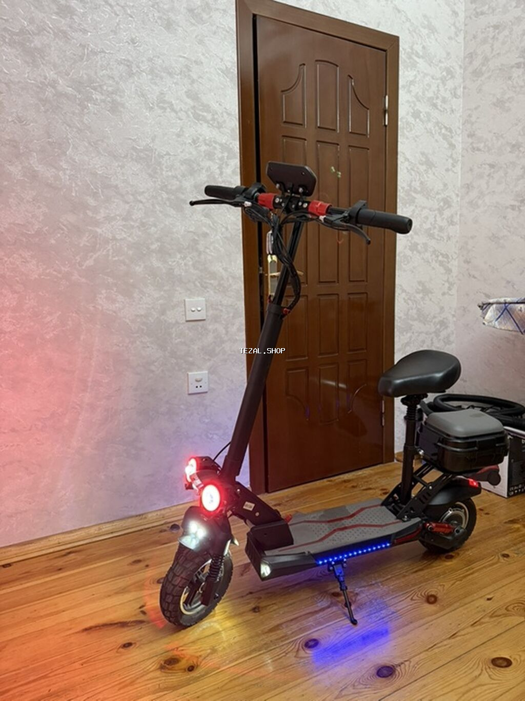 Elektrikli skuter – oturacaqlı, güclü işıqlandırma və əlavə - şəkil 3