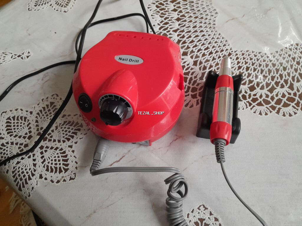 Elektrik Dırnaq Frezi – “Nail Drill” - Rəng: qırmızı - Stolüstü baza