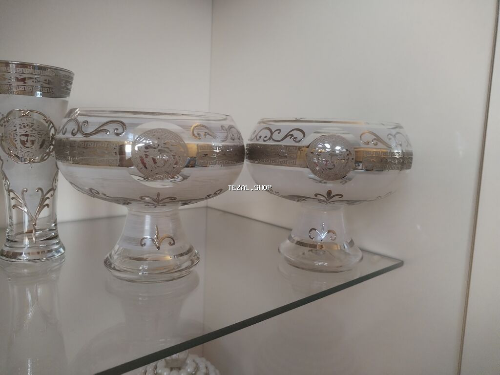 Tort və şiriniyyat qabı, rəng - Gümüşü, Şüşə