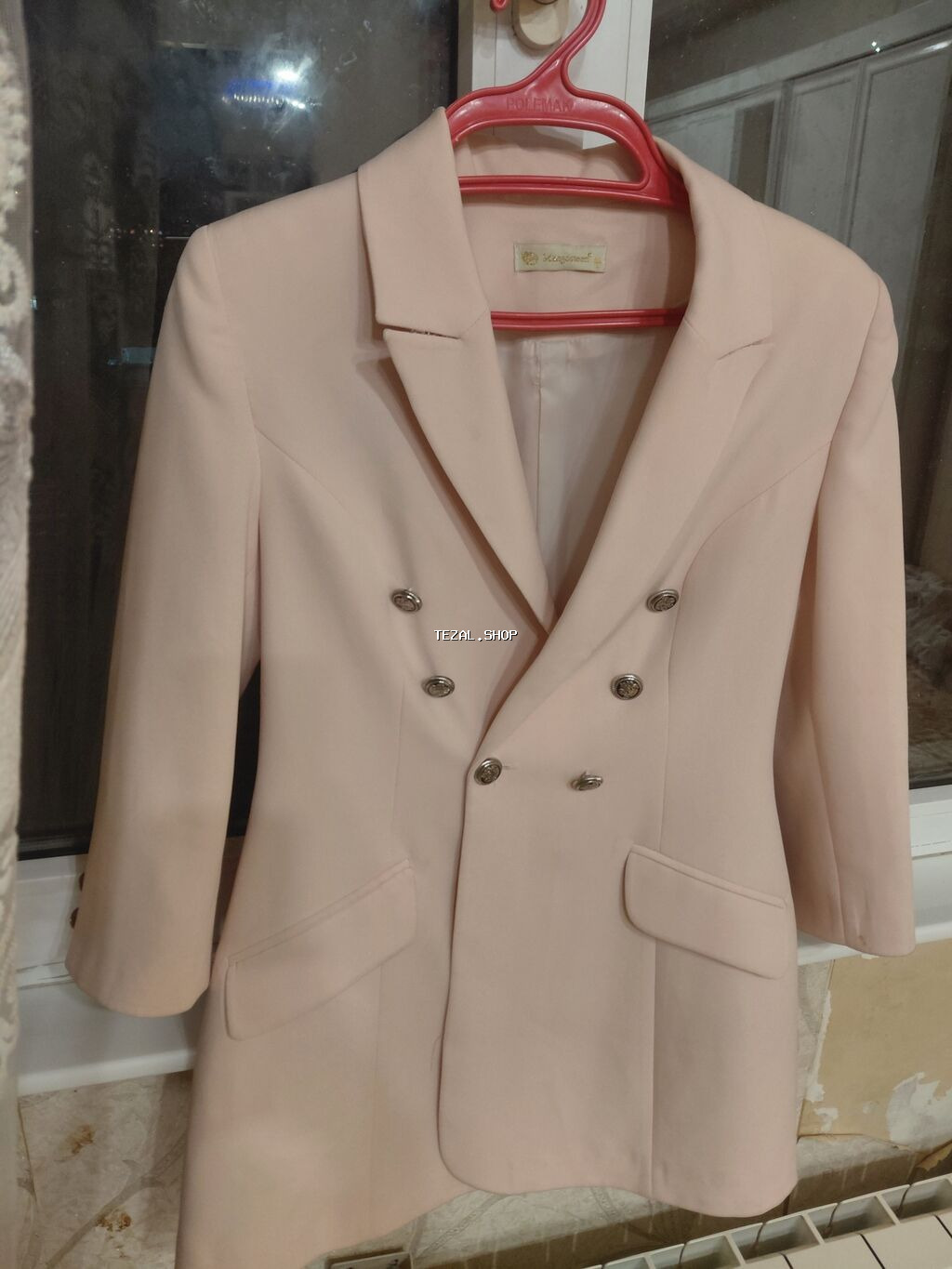 Qadın blazer jaket - Rəng: açıq pudra/şaftalı tonları - Model: iki