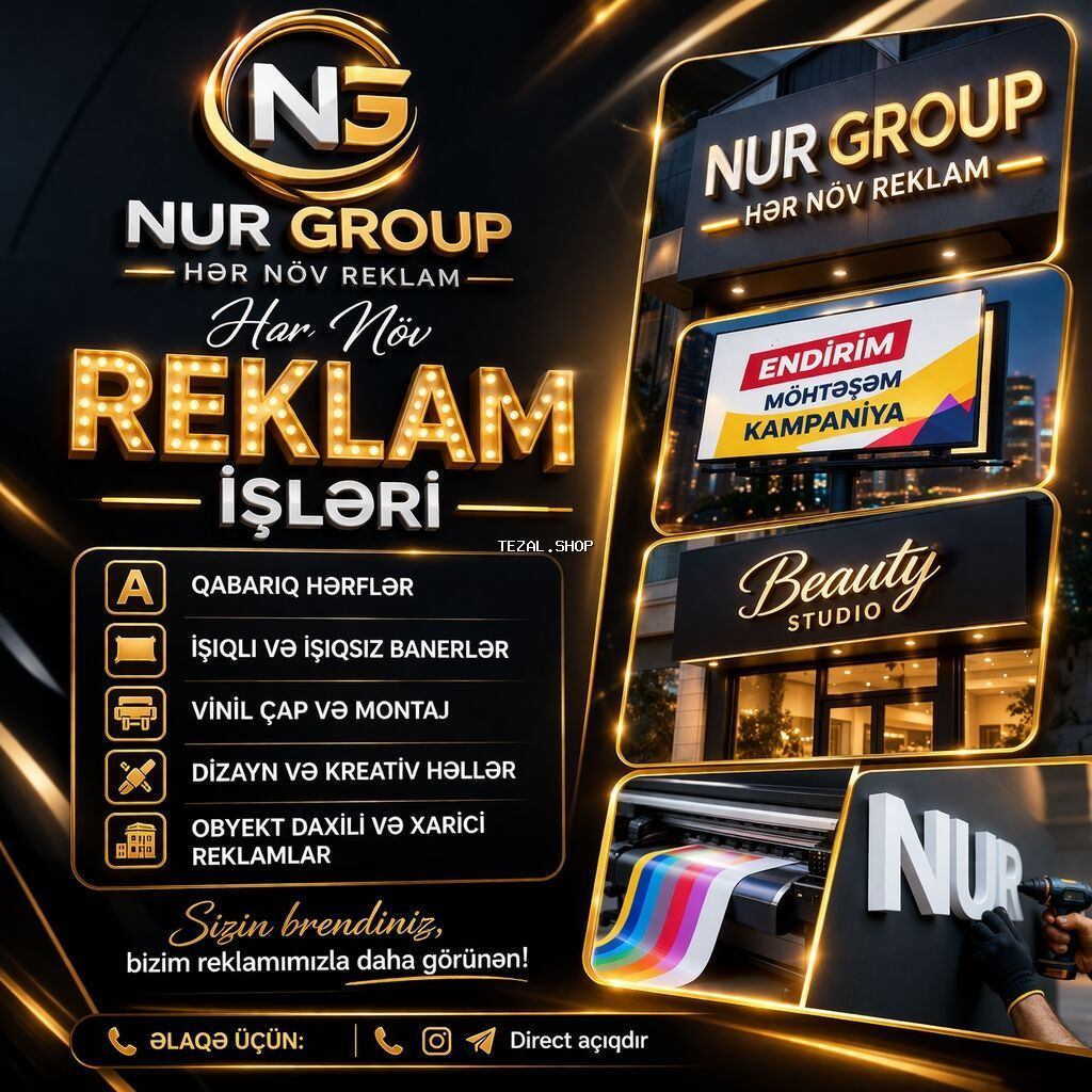 1. 💡 Biznesinizi Önə Çıxarın! Qabariq Hərf və İşıqlı Reklamların