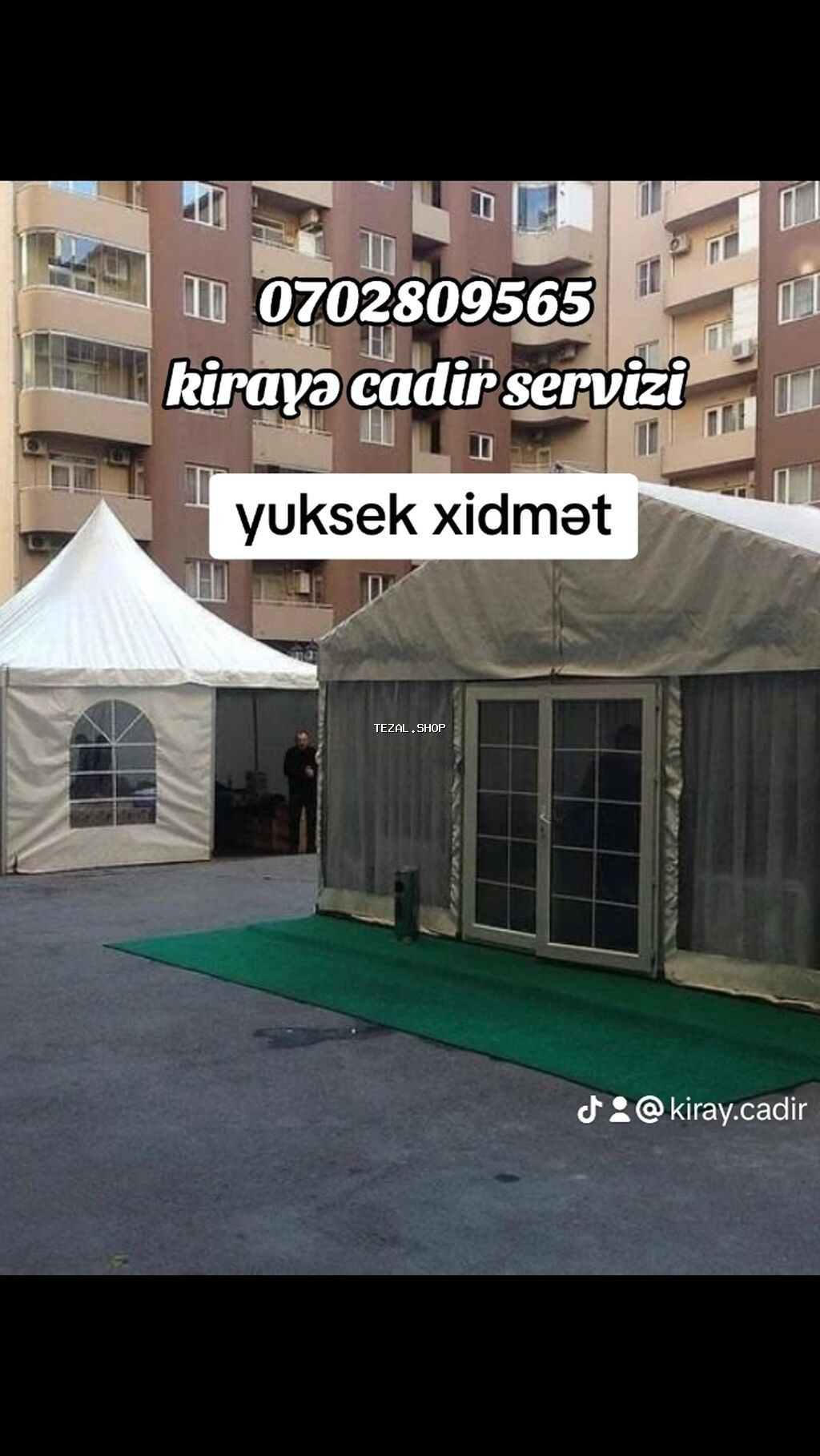 Vip ve sadederi cadırların qurulması. Sifarise uyğun ehsan süfresinin