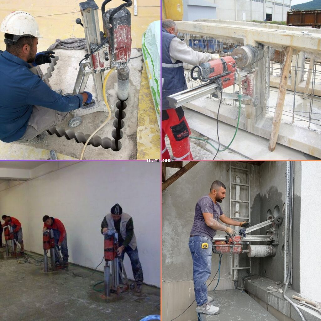 #Betonkesme #betondeşmə Beton kubik kərpic - dən kəsim deşim