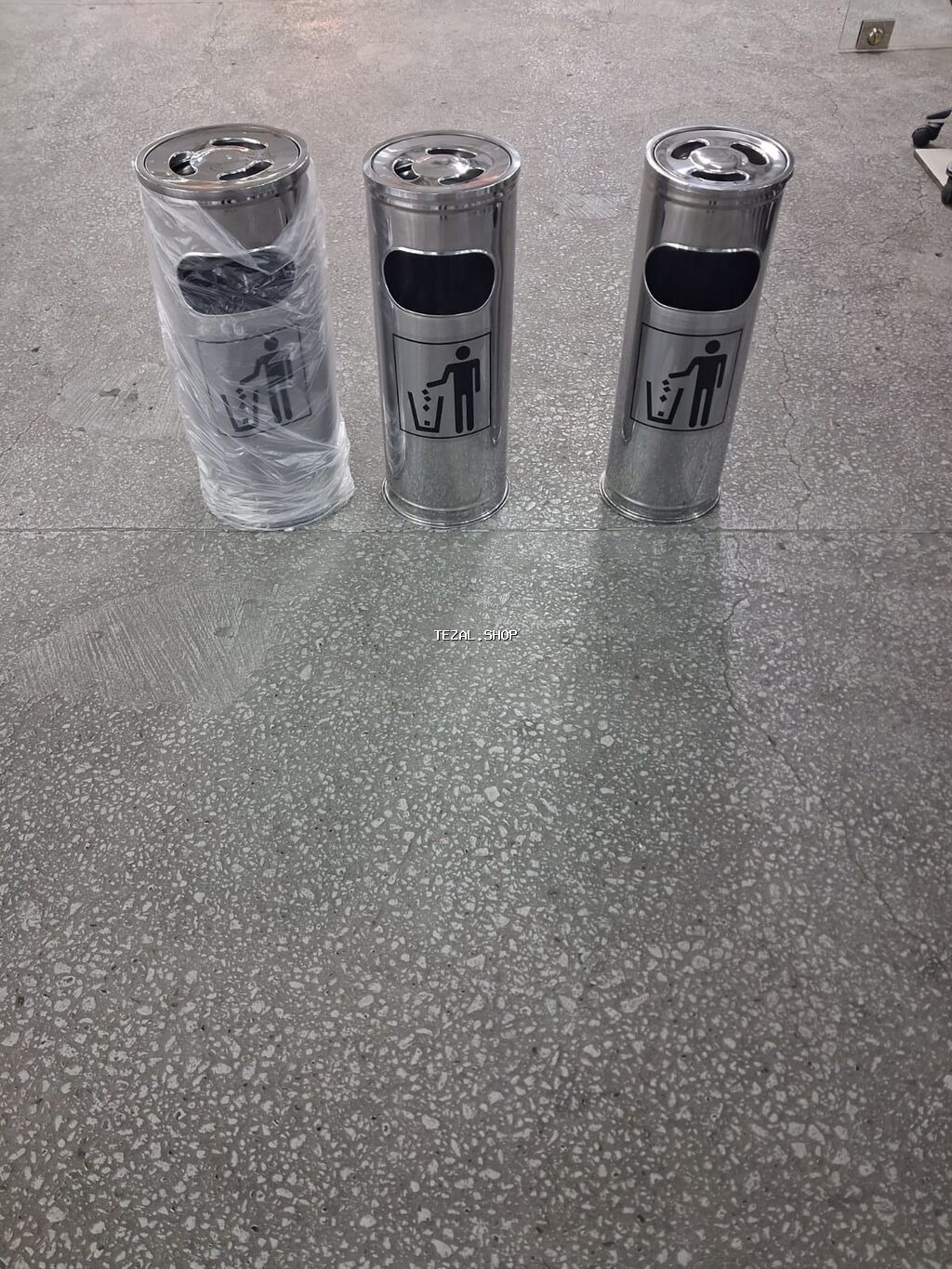 Paslanmayan poladdan külqabılı zibil qabı - Material: cilalanmış