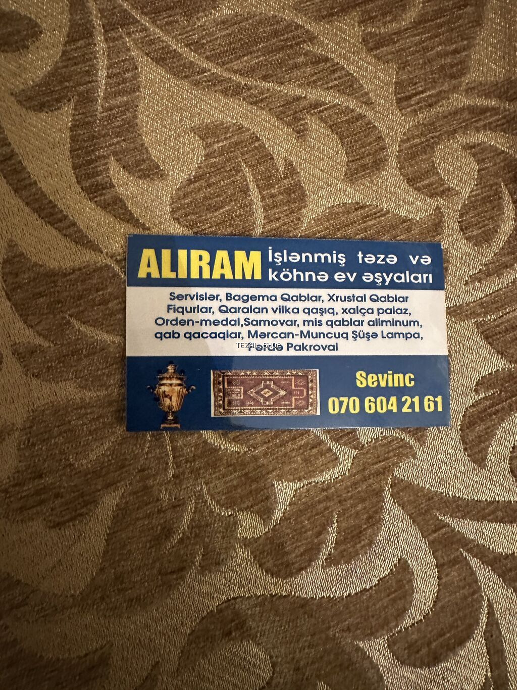 Xidmət: İstənilən növdə ev əşyalarının alınması Təsvir: - Yeni və