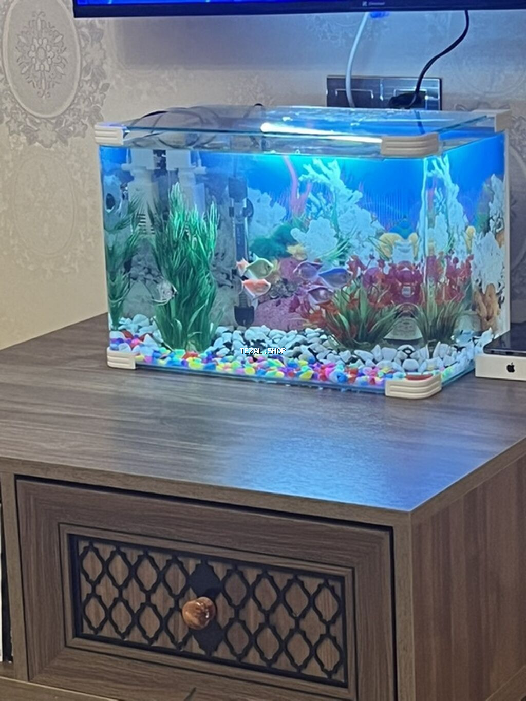 Dördbucaq akvarium, Balıqlarla birlikdə, 20 l, Ünvandan götürmə - şəkil 2