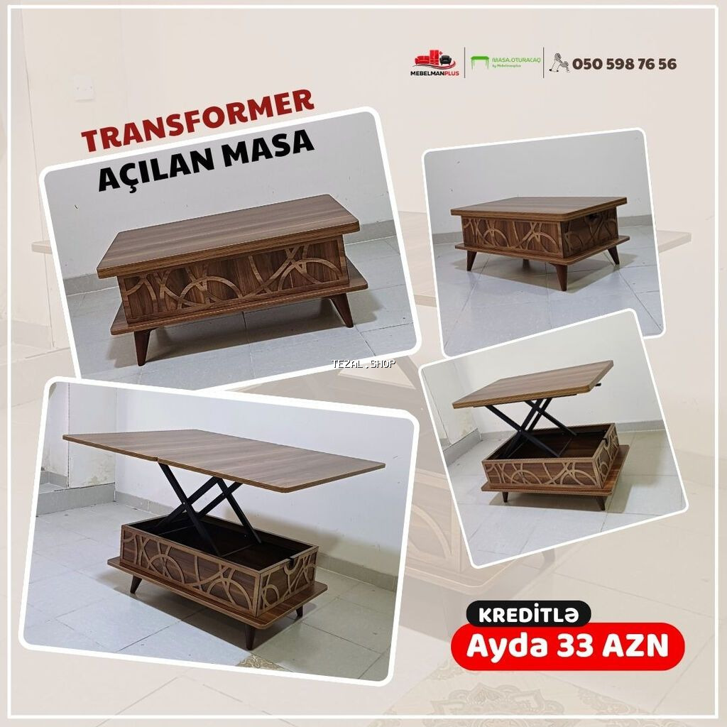 Jurnal masası, Yeni, Transformer, Dördbucaq masa