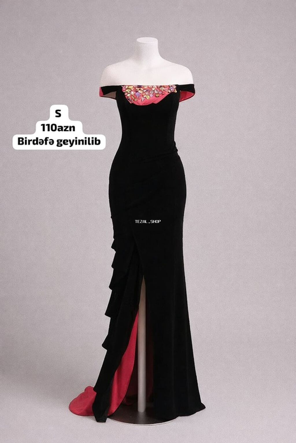 Məhsul: Qara-qırmızı axşam/libas - Ölçü: S - Qiymət: 110 AZN - Model