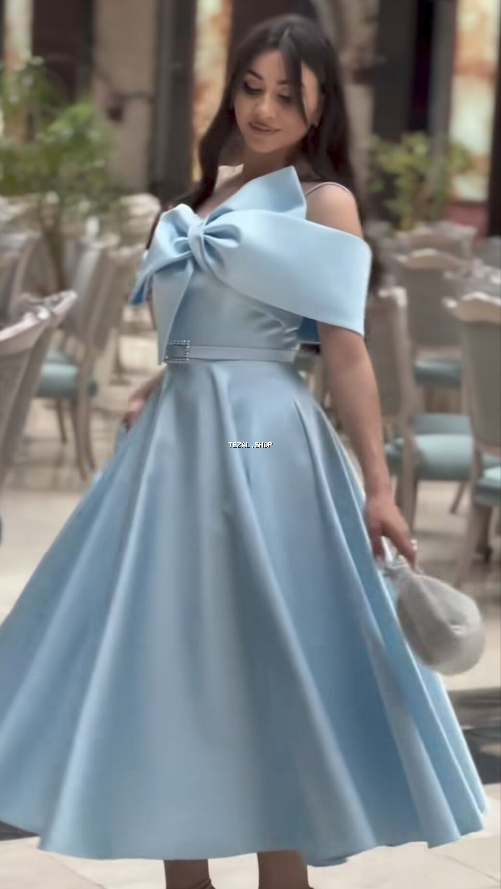 Göy rəngdə zərif ziyafət/libas 280 manata alınıb - Allegra - Model - şəkil 4