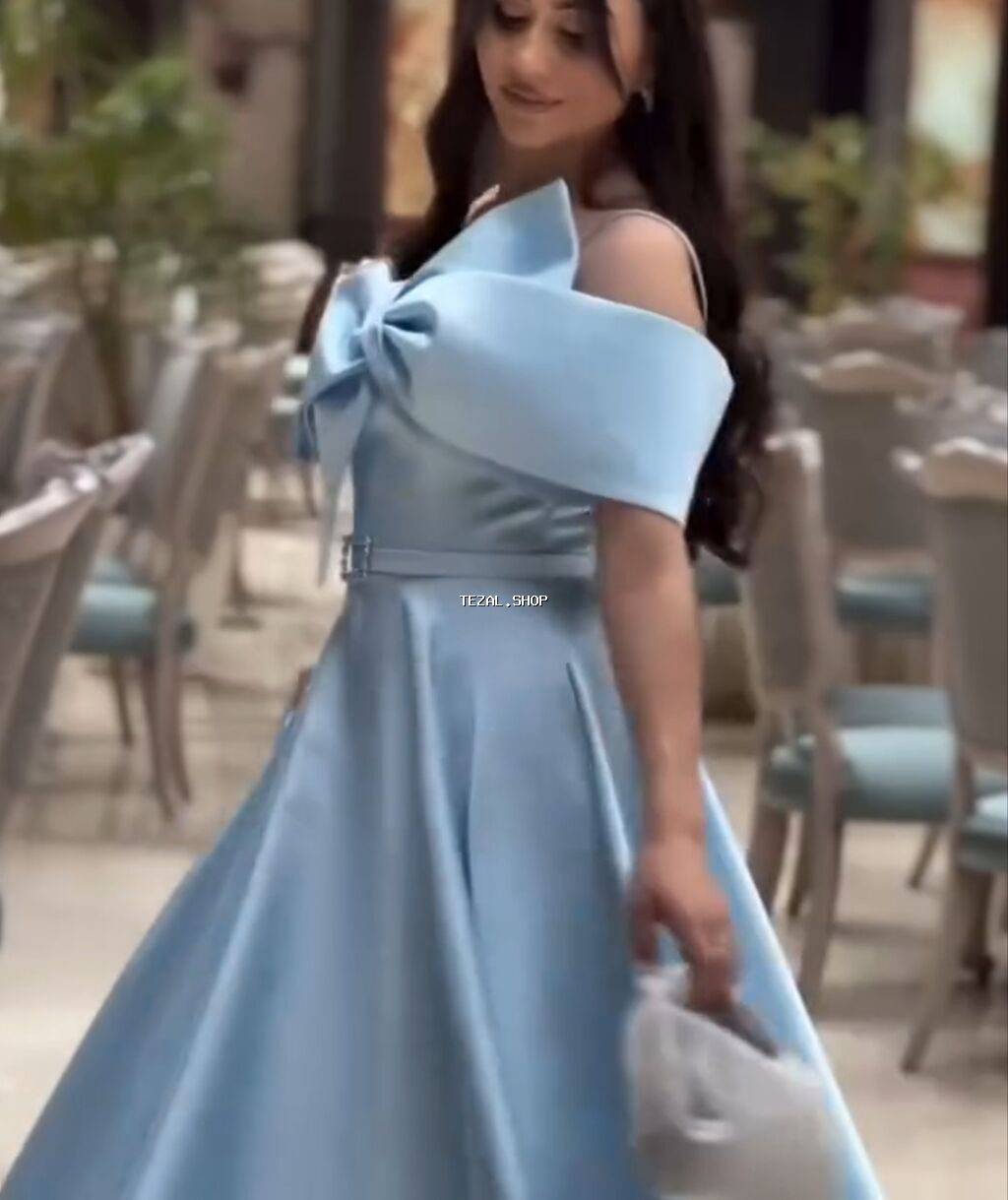 Göy rəngdə zərif ziyafət/libas 280 manata alınıb - Allegra - Model - şəkil 5