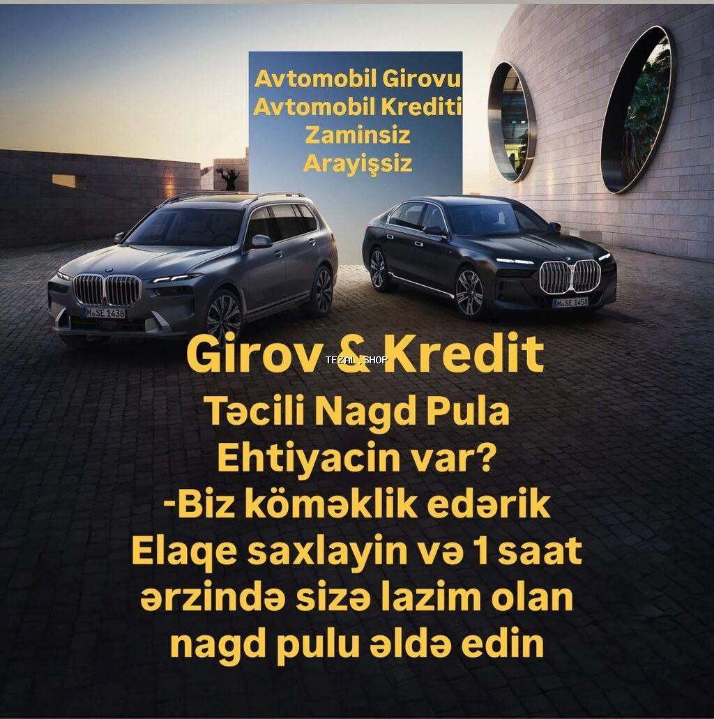 Avtomobil Girovu. Avto Kredit Xidmeti Her nov ve istenilen giymete