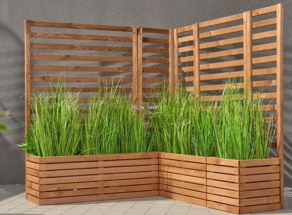 Dibçəklər kafe heyitçin Taxta dekorativ gülbəsləri və bağ, qutuları - şəkil 2