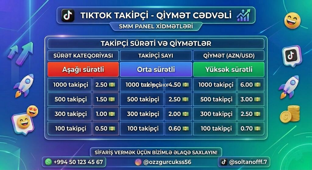 TikTok izləyici artırma xidməti – SMM paneli ilə sürət seçimi və dəqiq