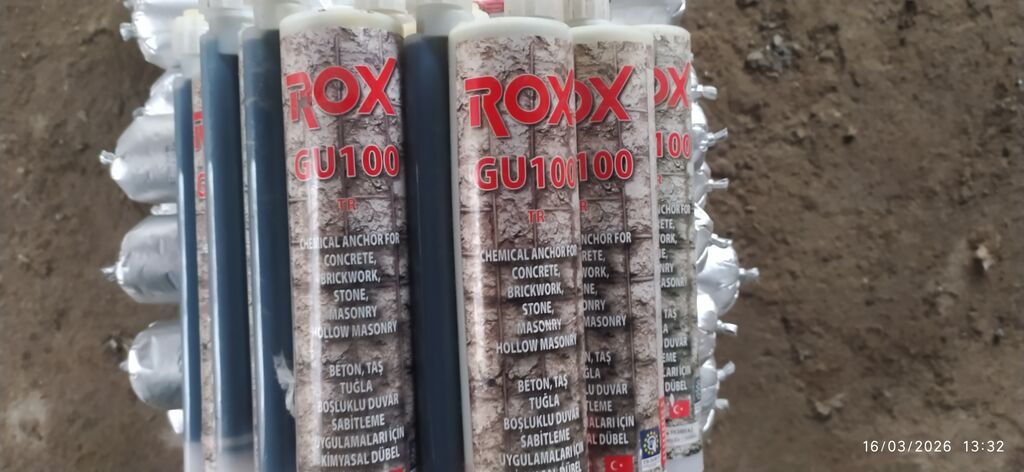 ROX GU100 kimyəvi anker - Tətbiq sahələri: beton, kərpic (brickwork)