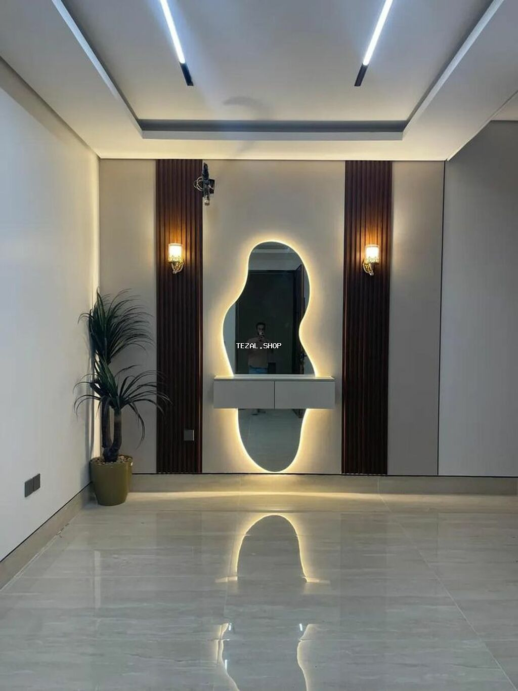 Güzgü Divar üçün, Dekorativ, Arxa işıqlı