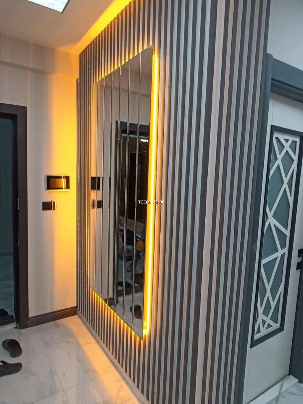 Güzgü Divar üçün, Dekorativ, Arxa işıqlı - şəkil 2