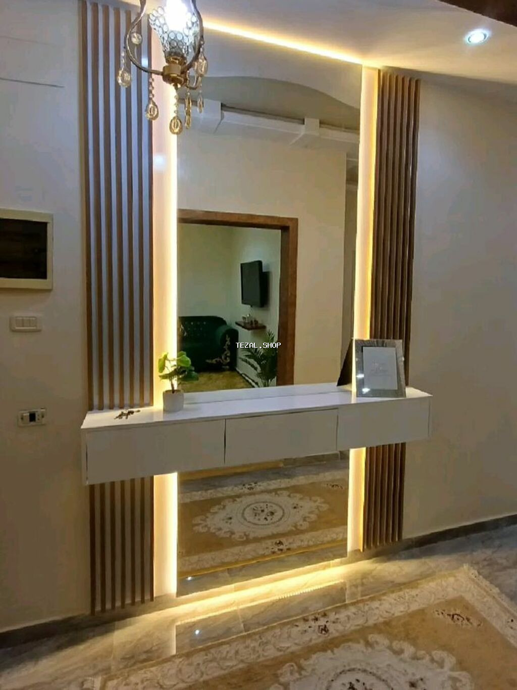 Güzgü Divar üçün, Dekorativ, Arxa işıqlı - şəkil 4