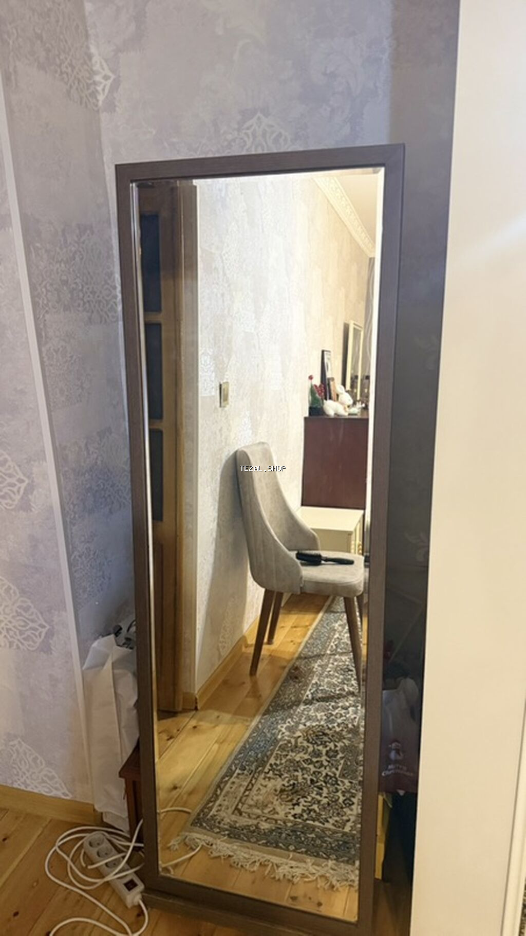 Güzgü Döşəmə üstü, Düzbucaqlı, Sadə, Çərçivə ilə